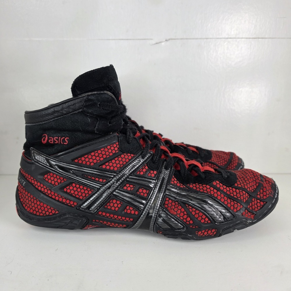 Asics Dan Gable Ultimate 2 Wrestling‎ Shoes J900Y Sz 12.5 Red /Black Rare VTG